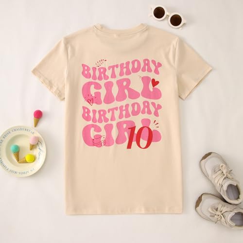 Image of GLIGLITTR 10th Birthday Girls Shirt 10 Year Old Birthday Girl Tshirt Est 2015 Kids Girl Ten Bday Party Short Sleeve Tee Tops