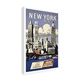 Trademark Fine Art Trav NY Aer Lingus Artwork by Vintage Apple Collection, 16 by 24-Inch