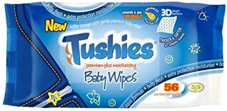 tushies Premium Plus moisturising Baby Wipes - 5.5ph - Pack of 56