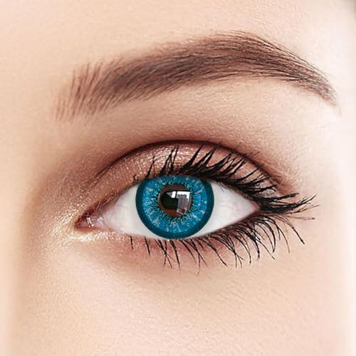 Beauywl Anime Blau Schwarz-Rand Jahreslinsen