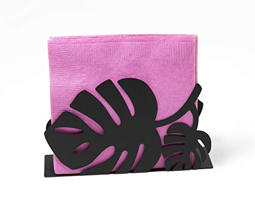 Mango Steam Tabletop Napkin/Tissue & Letter Holder For Home, Kitchen, Restaurants (Leaf, Black) #TOP2