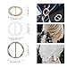 Quacc 8 PCS Silk Scarf Clips T-shirt Tie Clips for Women, Clothes Corner Knotted Button Fashion Alloy Round Clasp Circle Clip Buckle Rhinestone Oval Clothing Wrap Holder (3 Sizes)