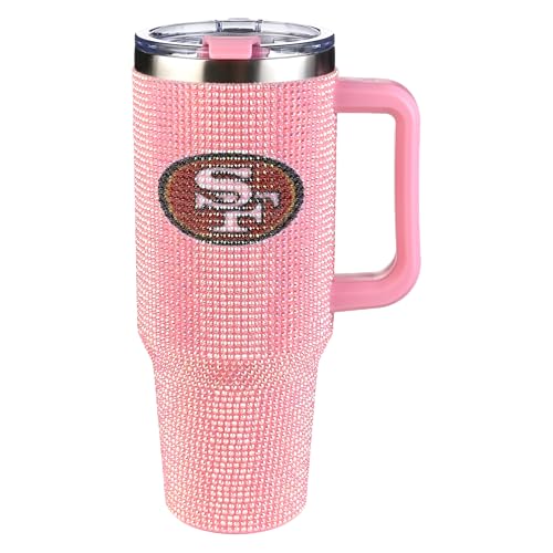 Image of The Memory Company Officially Licensed 40oz Pink Bling Game Day Tumbler, San Francisco 49ers