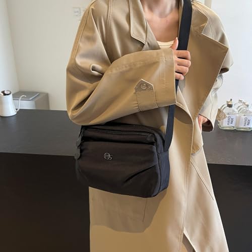 Image of Eslcorri Lightweight Nylon Crossbody Bag for Women, 3 Pocket Casual Shoulder Purse with Adjustable Strap for Travel Daily Use | Well-organized
