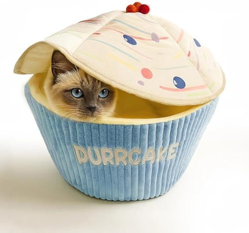 Cute Cat Beds Kitten Beds, Soft Small Dog Beds, Washable Pet Beds for Puppy and Kitty, Funny Cupcake Cat Cave, 20 Inches