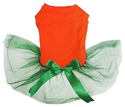 Robe pour chiot d'Halloween verte et orange taille L