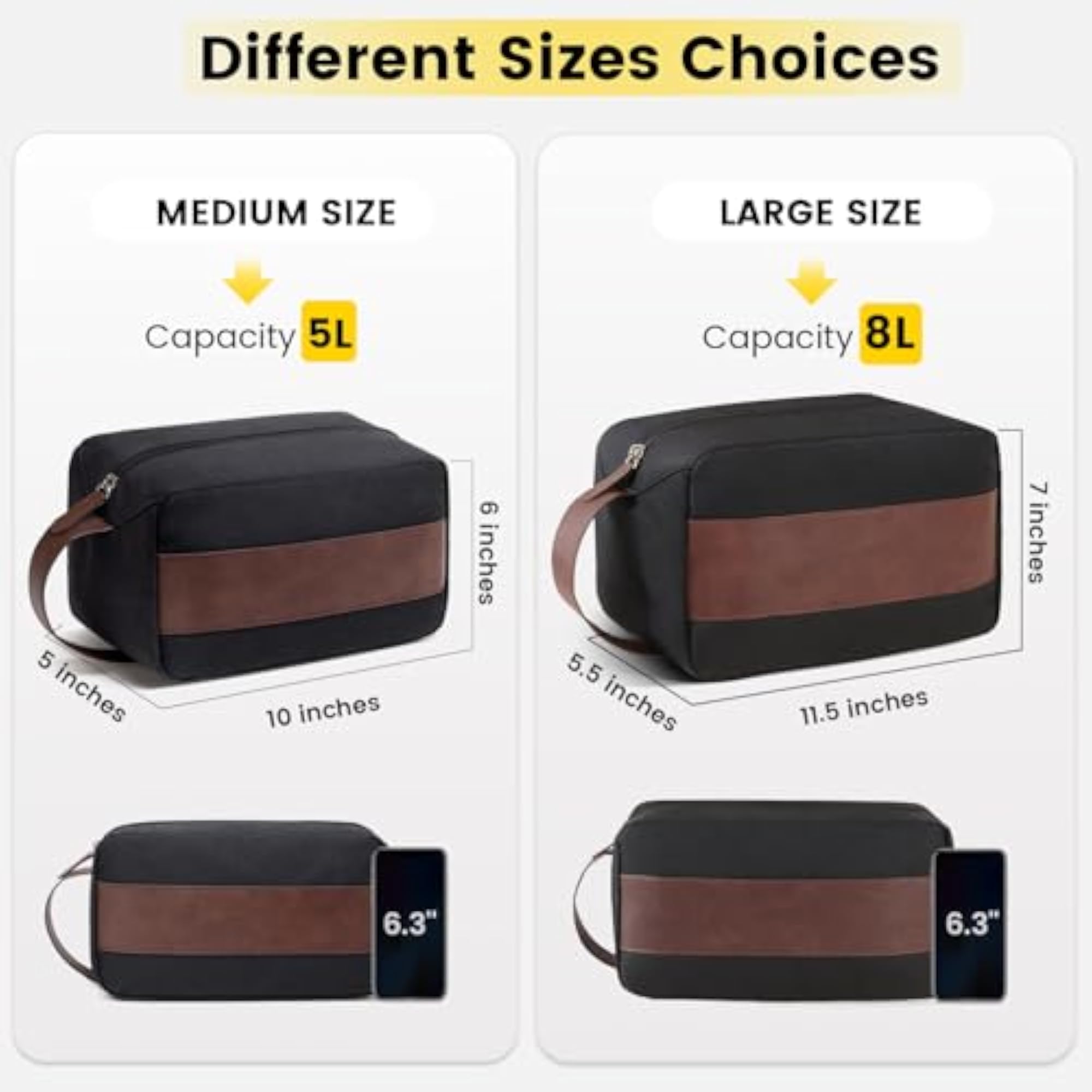 Men's Travel Toiletry Bag - Large Dopp Kit