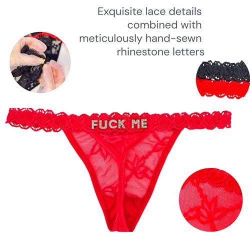 Image of UIASKOWP Personalized Thong With Special Word Funny Custom Underwear Thong Low Rise Sexy G-String for Women