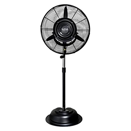 Luma Comfort, MF24B, 24 Inch Commercial Misting Fan with 3 Speed Settings, 800 Square Foot Effective Range, Black