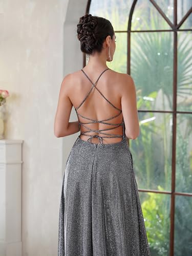 Image of Elegant Long Evening Gown for Women - Formal Special Occasion Dress with Slit
