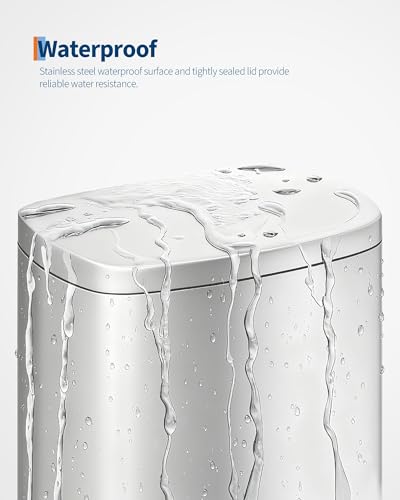 Set de 2 canecas de basura acero inoxidable 50L y 10L miniatura 6