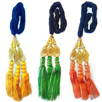 Jalebi Style Paranda Parandi Prandi With 3 Different Color Hair Accessory Braid Tassle (Set of 3)