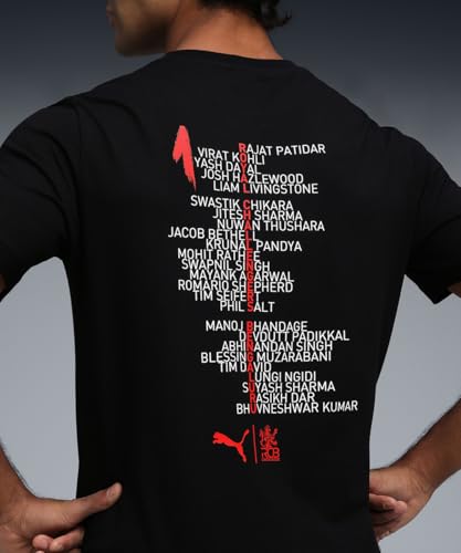 Image of Puma Men Cotton Letter Print Regular Fit Tees