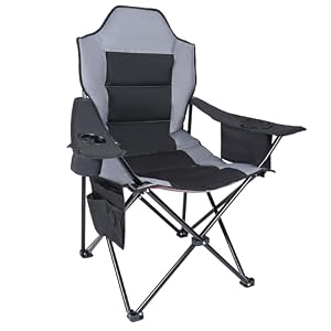 YEAUPE PRO Campingstuhl Faltbar Bequem Gepolster, 150 KG Belastbar