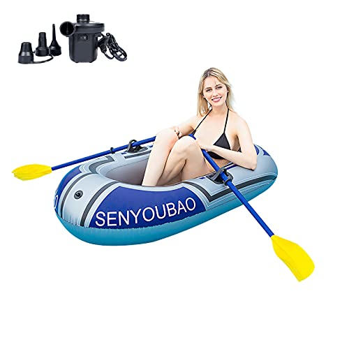 PLKO Inflatable Boat,Swimming Pool and Lake Inflatable Boat,Inflatable Canoe 1 Person,with oars and air Pump