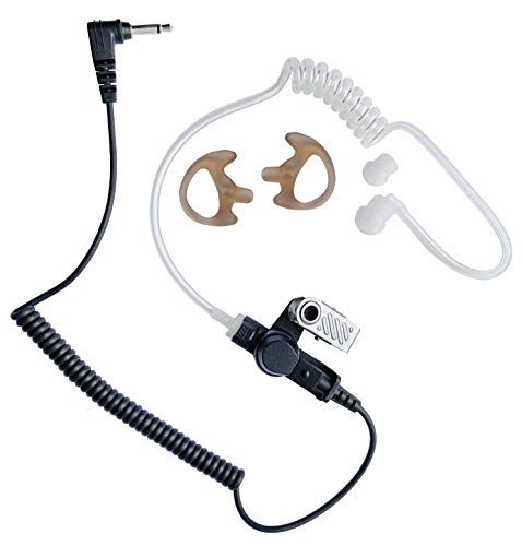 Tactical Law Enforcement Radio Earpiece, 2.5mm KEVLAR Listen/Receive Only, Hypoallergenic Clear Acoustic Tube