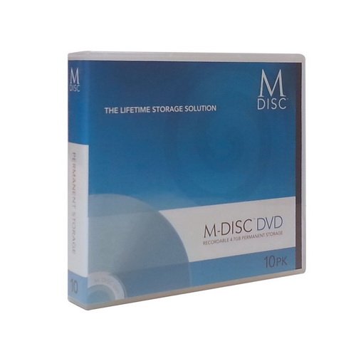Vinpower Digital M-DISC 4.7GB DVD+R Permanent Data Archival/Backup Blank Disc Media White Inkjet (10 Disc in Case)