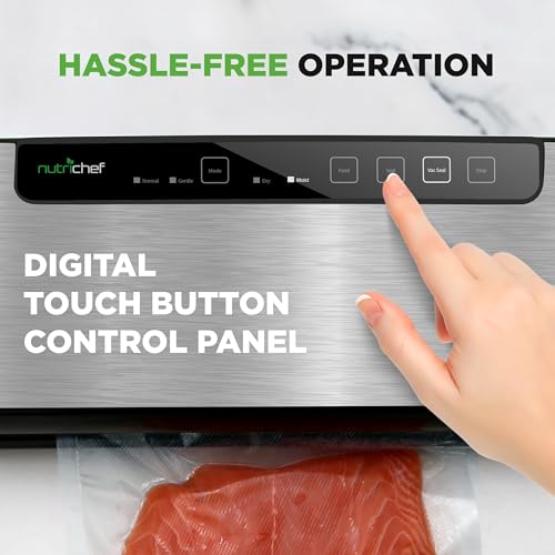image for NutriChef Food Vacuum Sealer Machine, Stainless Steel Automatic Air Se