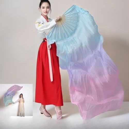 Éventail de danse en soie accessoire danse classique droitier long 150 cm - 3
