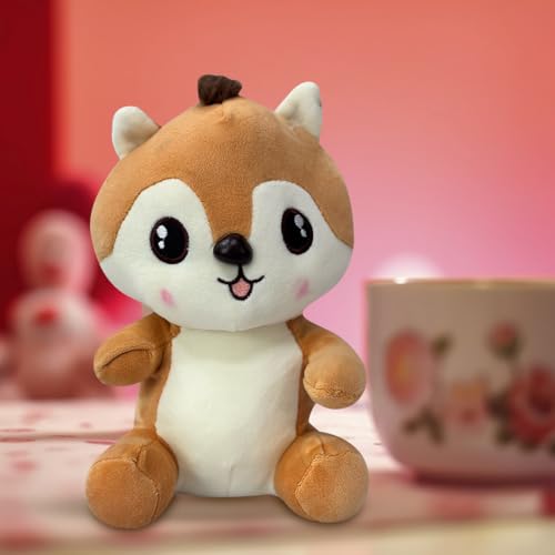 Image of ADORA Hooded Teddy Bear Soft Toy - Kawaii Plushie for Kids, Cute & Huggable Baby Plush Toy, Lovable Gift for Boys & Girls, Ideal for Birthdays & Special Occasions (Squirrel)