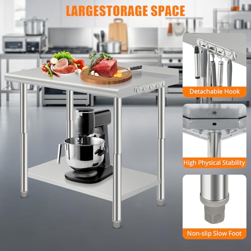 Table de travail en acier inoxydable double couche Garvee pour bar - 6