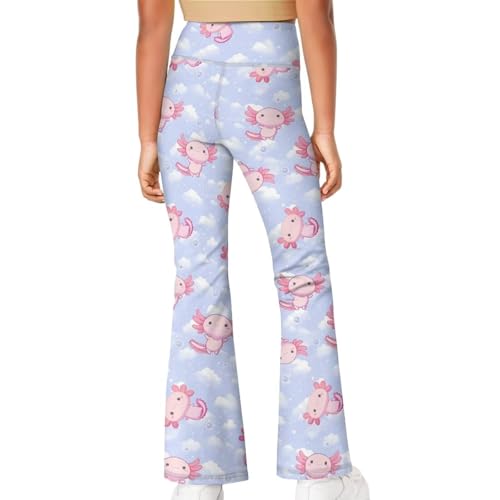 Image of Girls Leggings Floral Print High-Waisted Flared Pants 5-14 Years