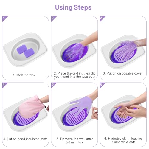 Image of Yofuly Paraffin Wax Machine for Hand and Feet, 3500ml Home Paraffin Wax Bath with Auto-Timer for Arthritis, Professional Nail Salon Paraffin Wax Warmer Nourishing and Moisturizing Kit, White