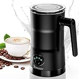 NWOUIIAY Espumador de Leche 4 en 1 Espumador de Leche Eléctrico 600W 350ml Espuma Caliente/Fría Control de Temperatura Inteligente Calentar Leche y Leche con Chocolate ​para Café Latte Capuchino