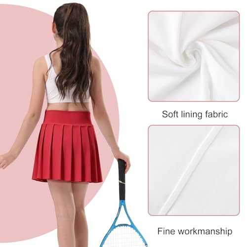 Image of Bezioner Girls Tennis Skirt A-Line Pleated Skirt with Shorts Pocket Uniform Skort for Golf Athletic Cheerleading