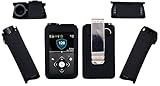 usastar-SNK Passgenaues Holster mit abnehmbarem, drehbarem Gürtelclip und Displayschutzfolie für Medtronic Minimed Insulinpumpe 630G/640G/670G/770G/780G (alle Modelle) (Vertikal-1-Schwarz)