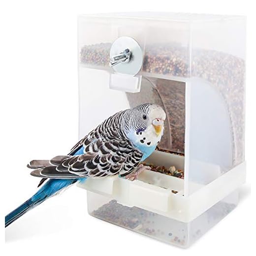 Mangiatoia per Uccelli Trasparente Automatica può Essere Appesa 16 x 10 x 9,5 cm Grande Capacità può Offrire 15 Giorni di Conservazione, Adatto per uccelli come pappagalli, canarini, ecc.