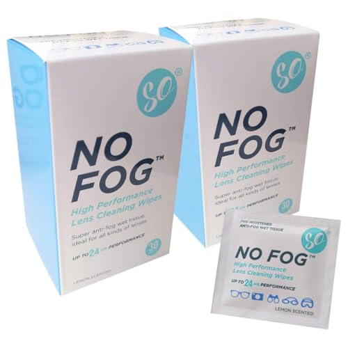 SO Toallitas antivaho sin niebla, gafas al vapor, limpieza de gafas, toallitas antiniebla, limpieza de lentes, paquete de 60