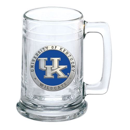 Heritage Pewter Kentucky Beer Stein Glass | 15 Ounce German-Style Beer Glass | Intricately Crafted Metal Pewter Alma Mater Inlay