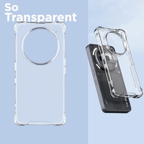 Image of Amazon Basics Back Cover for Nothing Phone 3a Pro 5G PC + TPU Clear Transparent Raised Edges Shockproof Protective Phone Bumper Case(Transparent)