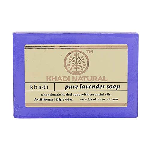 Khadi Natural Ayurvedic handmade bath soap|Handmade soap| Lavender Soaps|Soap that provides long lasting moisturization|Floral fragrance |Suitable for all skin types|Pack of 5 (125 * 5) (625gm)