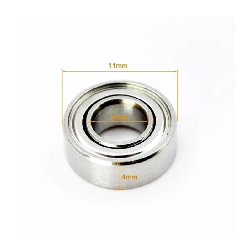 Rodamientos de Bolas, Rodamiento de cerámica híbrido SMR115ZZ Acero inoxidable MR115 ZZ 5x11x4 mm 1150 Diámetro interior 5 mm Rodamientos de bolas en miniatura (10 piezas)(2pcs)