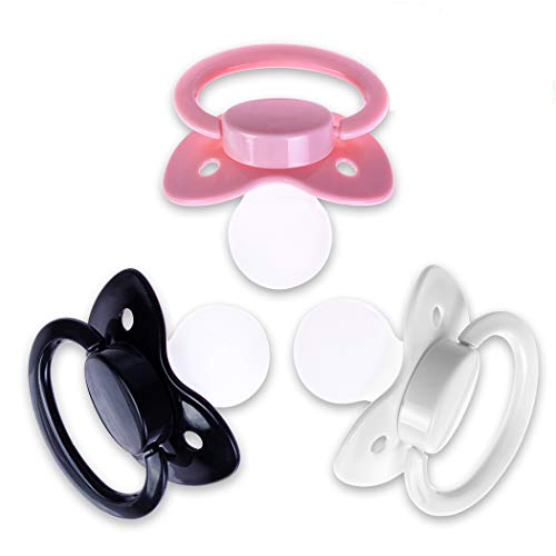 J&Or - The Classic Original Adult Sized Pacifier Dummy - Three Color Pack Baby Pink | Fresh White | Black Mamba