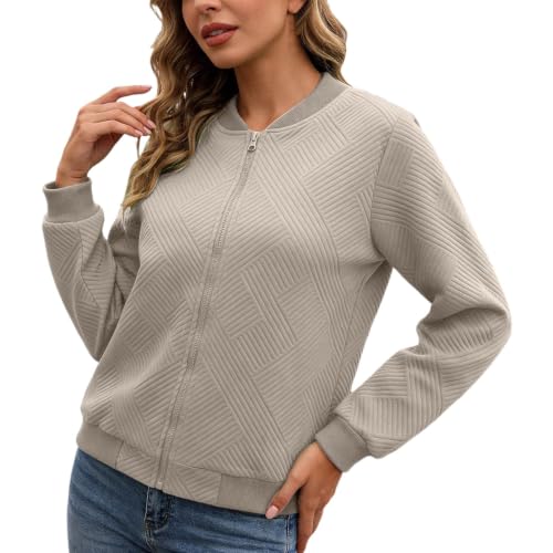 Sweat-shirt baseball femmes fermeture éclair couleur unie printemps