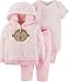Produktbild Carter's child of mine Jacke + Hose + Langarmbody Größe 68-80 Baby Anzug Fleece 3 teiliges Set Outfit AFFE Mädchen Girl (68/74, rosa)