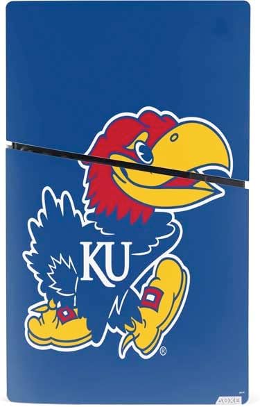 Skinit Decal Gaming Skin Compatible with PS5 Slim Digital Edition Bundle - Officially Licensed University of Kansas Jayhawks Mascot Outline Design