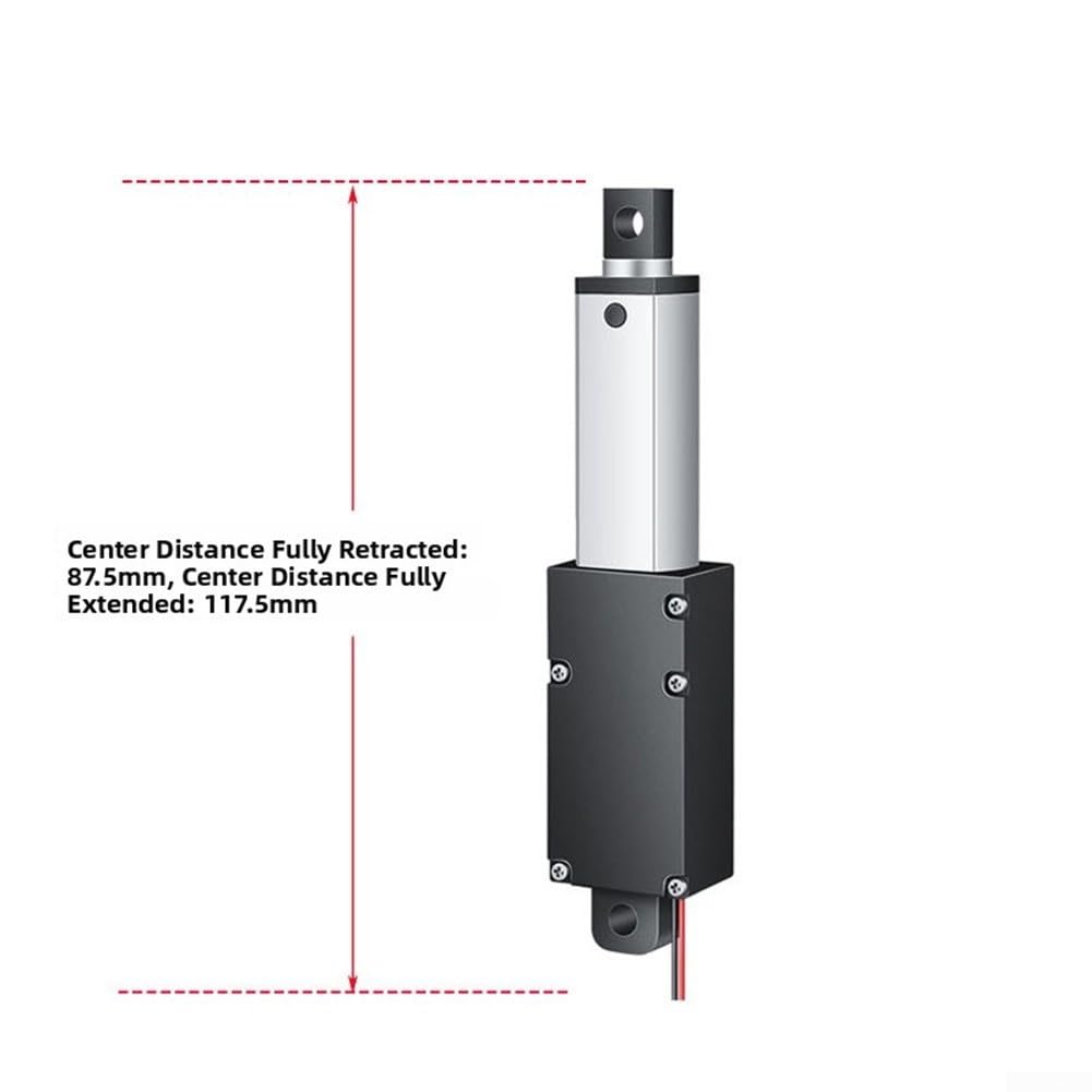Entraînement linéaire électrique 12 V - Course de 30 mm - 20 N - Barre de poussée pour automatisation des machines industrielles - Agriculture - Argent (30 mm-30 mm s-12 V-20 N)