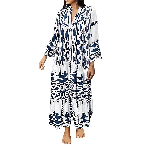 Robe chemise tendance avec imprimés graphiques et boutons d'été