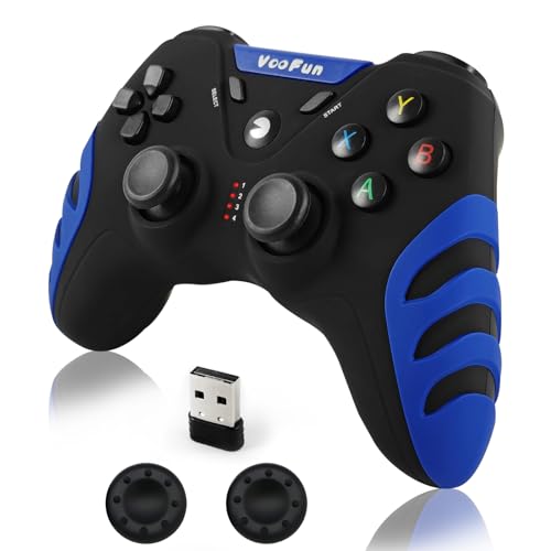 VooFun PC Controller Wireless, PS3 Controller PC Gamepad mit Hall Effekt Joystick, Dual Vibration,...