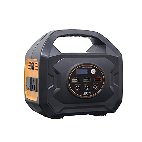 XIAZI Tragbares Kraftwerk, 193Wh Outdoor Tragbarer Generator Backup-Lithiumbatterie, Camping, Jagd, Notfall, Outdoor-Abenteuer, 220V 50HZ,Black and orange Cover