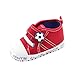 Zapatos de Bebe Suela Blanda Fossen Patrón de fútbol Zapatos del Antideslizante para Recién Nacido Niña Niño (9-12 Meses, Rojo)
