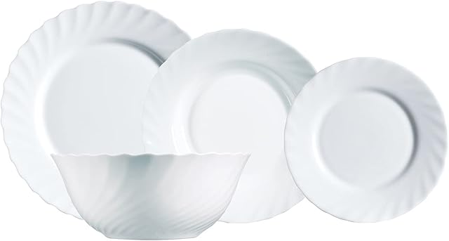 Porcelain Dinner Set 19 Piece Luminarc Kitchen Dinnerware Service Plate Ceramic