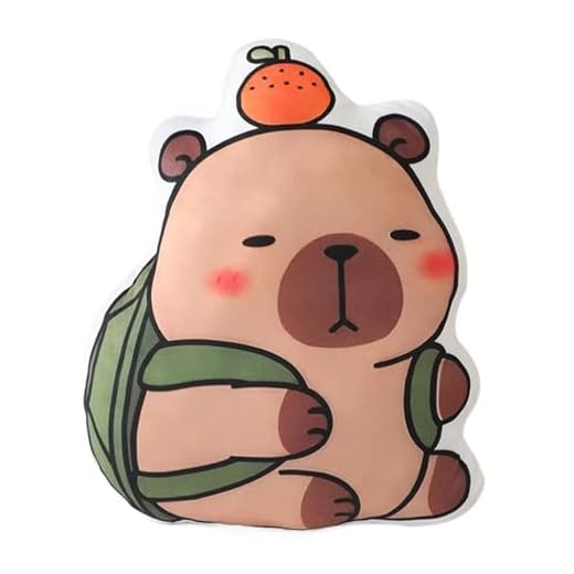 Capybara - Cojín de peluche Capybara, cojín decorativo ultrasuave de peluche Capybara, cojín de juguete y peluche, muñecos de tela de capibara, muñeca de almohada realista para niños