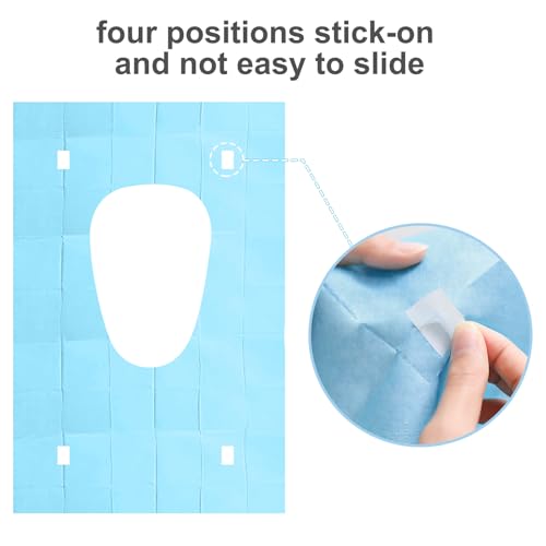 20pcs Quality Disposable Toilet Seat Covers Stick-On Non-Slip for Public Toilets Hospital Hotel, Portable Travel Toilet Seat Mats Pads Cushions for Man Woman Girls, Each Wrapped Individually