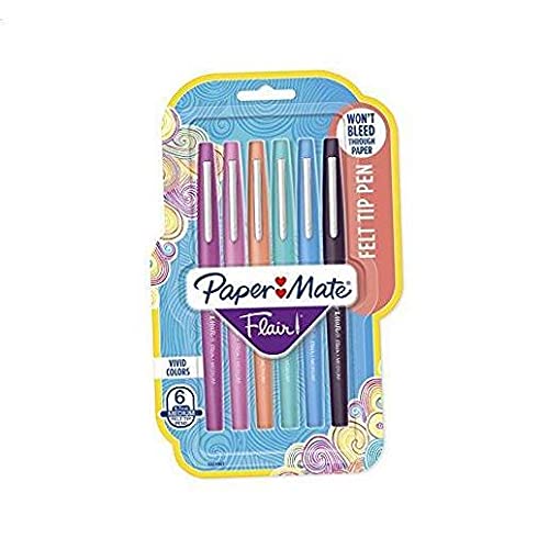 Flair Felt Tip Pens, Medium Point, Limited Edition Candy Pop Pack, Pack of 6 (1979425) .2 Pack