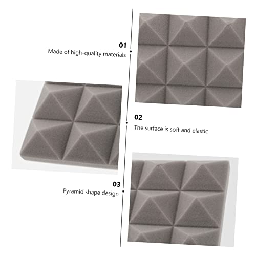 22 piezas paneles acústicos piramidales cojines absorbentes de sonido para estudios en casa con retardo de llama gris alfombrillas de aislamiento acústico para grabación y espacios de práctica miniatura 5